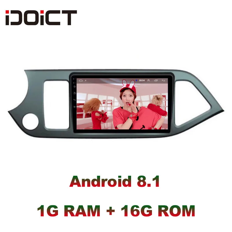 IDOICT Android 8 1 автомобильный DVD плеер GPS навигация Мультимедиа для KIA PICANTO Morning 2011 2014