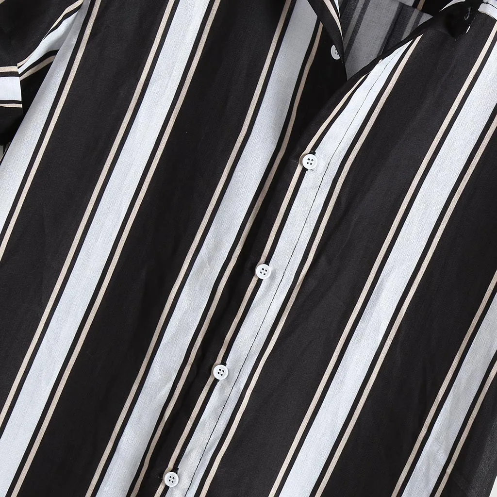 

Fashion Men Shirt short sleeve Casual Button Stripe shirt man 2020 new Camisa hombre summer streetwear