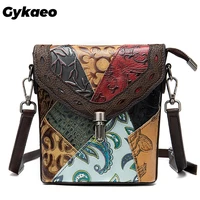 gykaeo bohemian style small genuine leather bags women retro evening day clutch shoulder bag girls cell phone purses sac a main