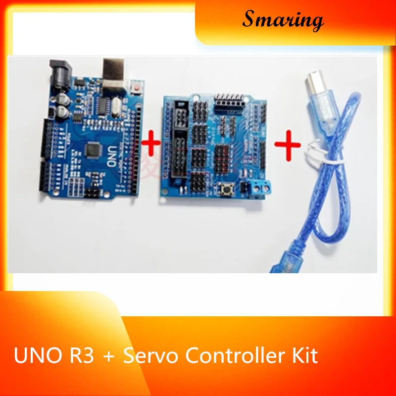 Плата управления роботом сервоконтроллер ler UNO R3 + комплект сервоконтроллера