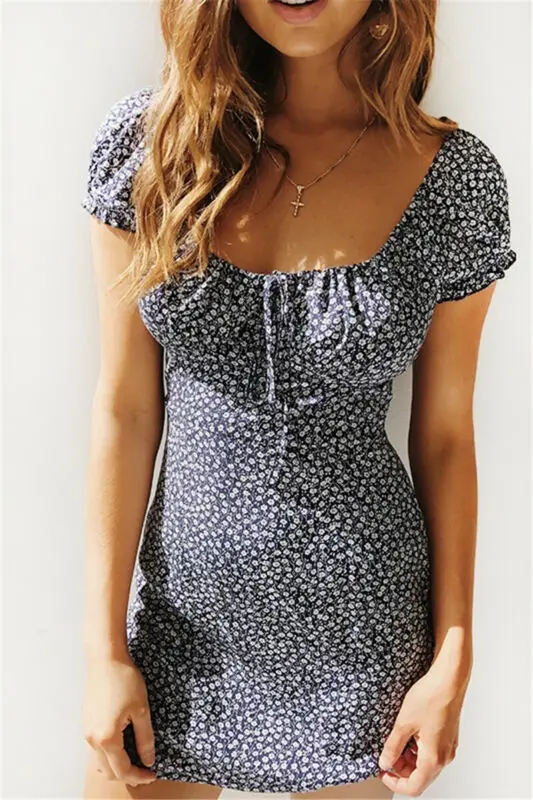 Женские туфли с цветочным принтом Prairie шик платье летние платья коротким рукавом