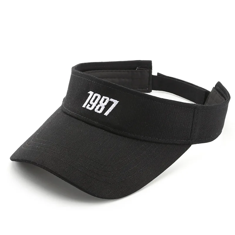 

1987 Embroidery Sports Sun Hats Men' Cap Women Adjustable Visor Protection Top Empty Tennis Golf Running Sunscreen Hat