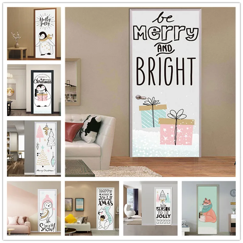 77*200 см Мультяшные наклейки на дверь домашний декор Детская комната