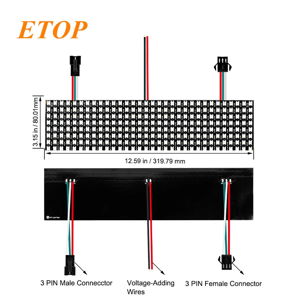 

Full Color DC5V WS2812B Panel Screen 8*8,16*16,8*32 Pixel 256 Pixels Digital Flexible LED Programmed Individually Addressable