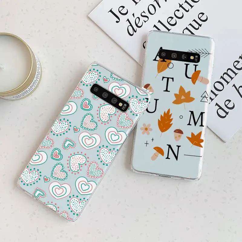 

autumn Maple leaf Fallen leaves Phone Case Transparent For Samsung Galaxy A S Note 9 10 51 50 71 70 80 20 21 30s ultra plus