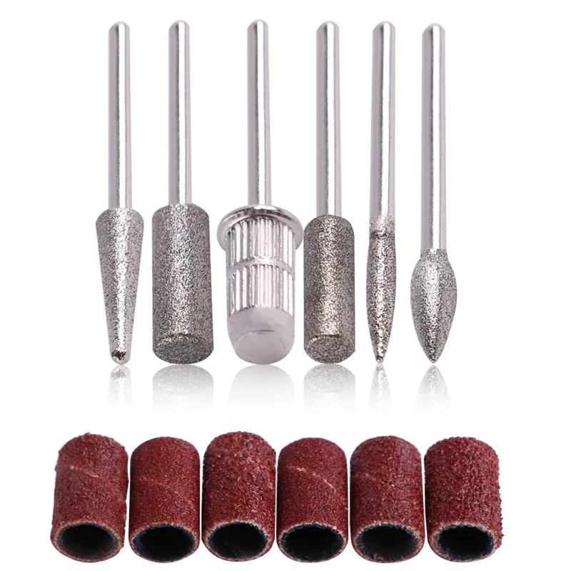 

6pcs/lot Nail Electric Drill Bits Grinding Head Kit Sanding Bands File Set for Filing Machine Pedicure Manicure Tools