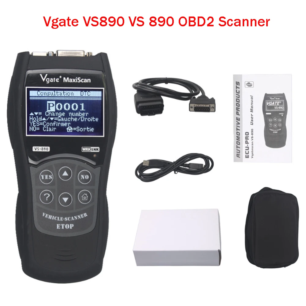 Автомобильный сканер VS890 Vgate диагностический инструмент OBD2 CAN BUS считыватель