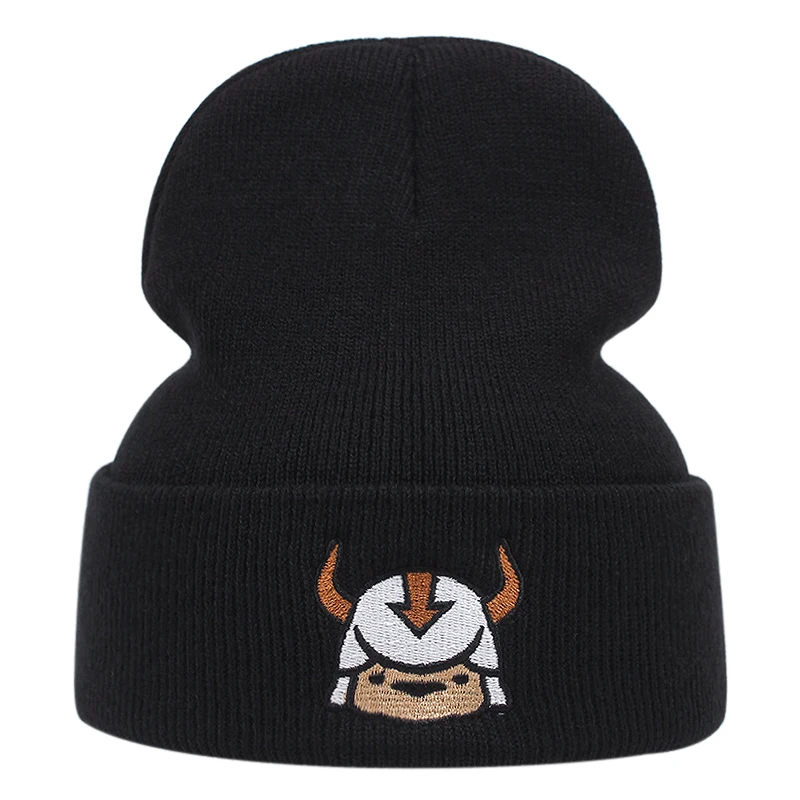 

Winter Appa Knit Hat Embroidery Cartoons AVATAR The Last Airbender Warm Outdoor Ampc Ski Knitted Skullies Beanie Unisex