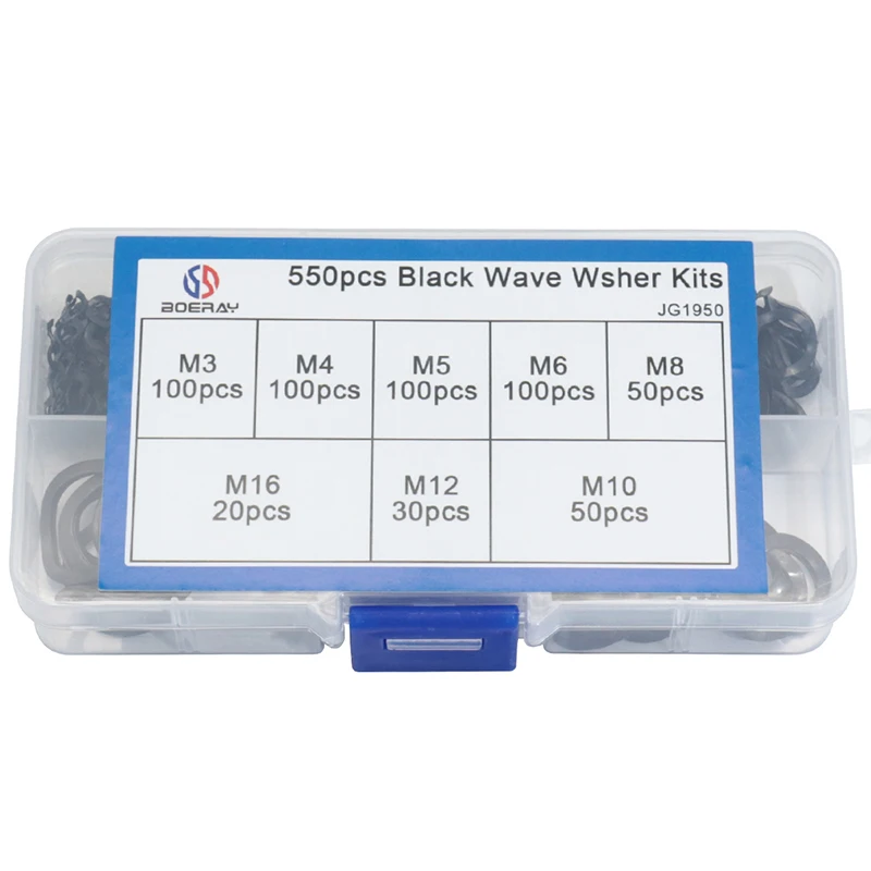 550 шт черная сталь 65MN волна прокладка кольцо три волнистые шайбы Весна