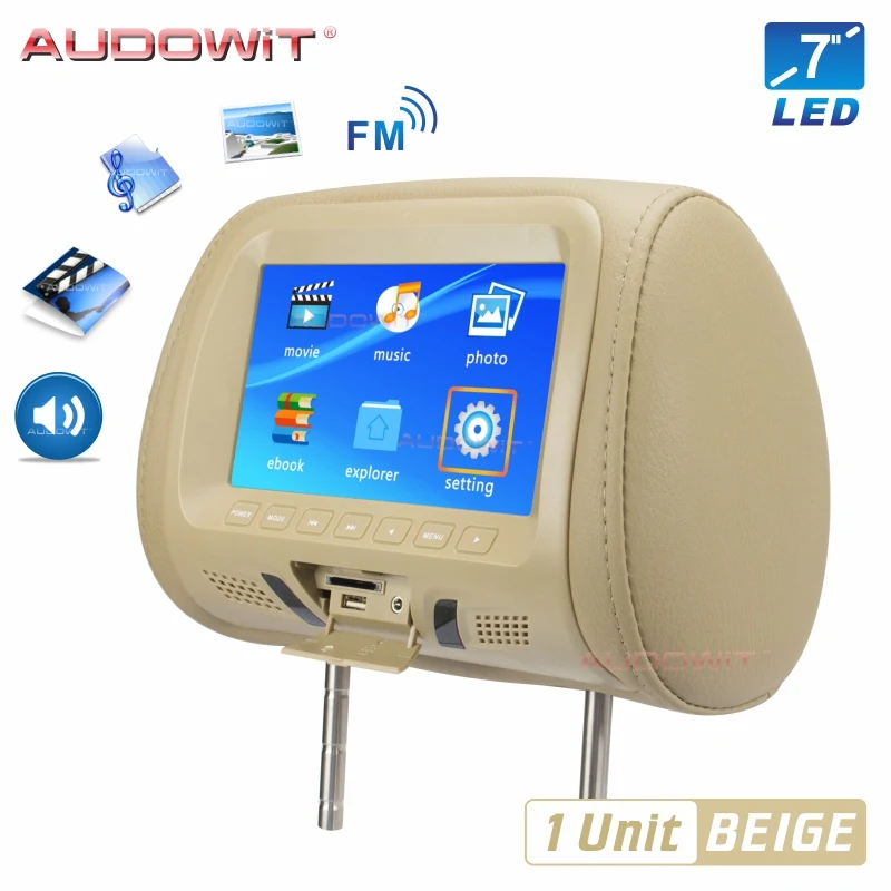 Новый черный 7 дюймов подголовник автомобиля MP4 монитор мультимедийный плеер