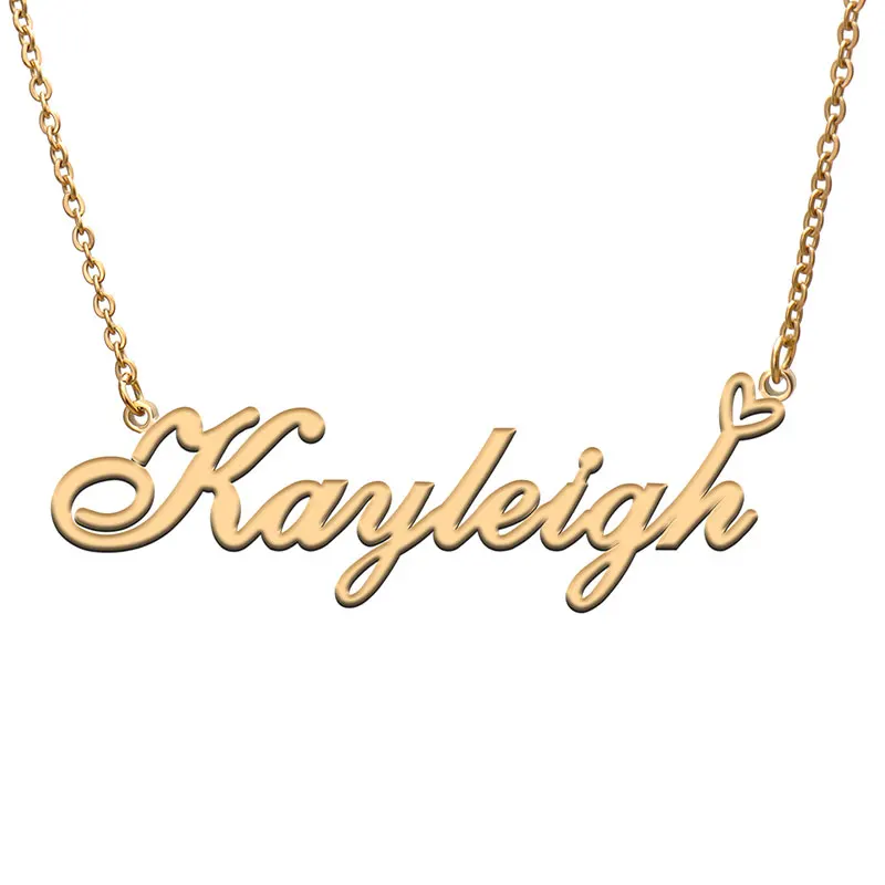 

Love Heart Kayleigh Name Necklace for Women Stainless Steel Gold & Silver Nameplate Pendant Femme Mother Child Girls Gift