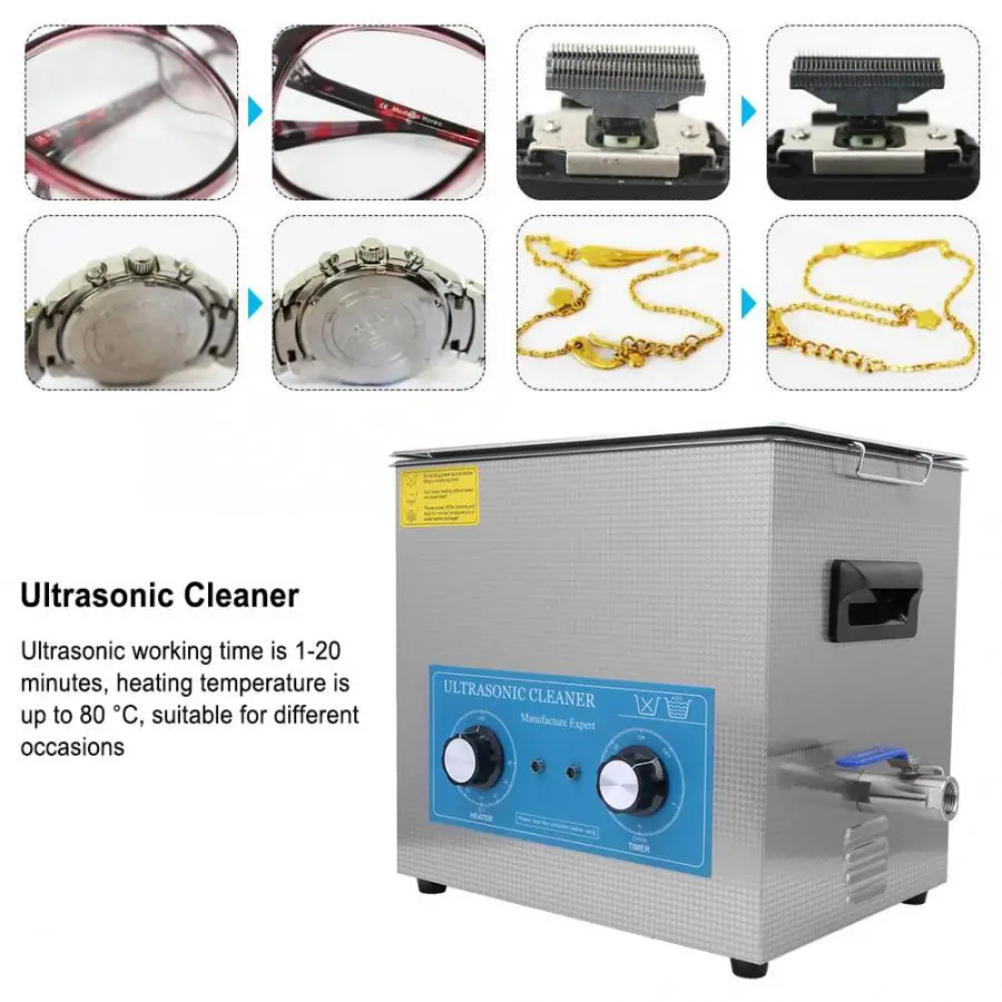

613HT 15L Ultrasonic Cleaner Mechanical Timing Heating Ultrasonic Cleaning Machine