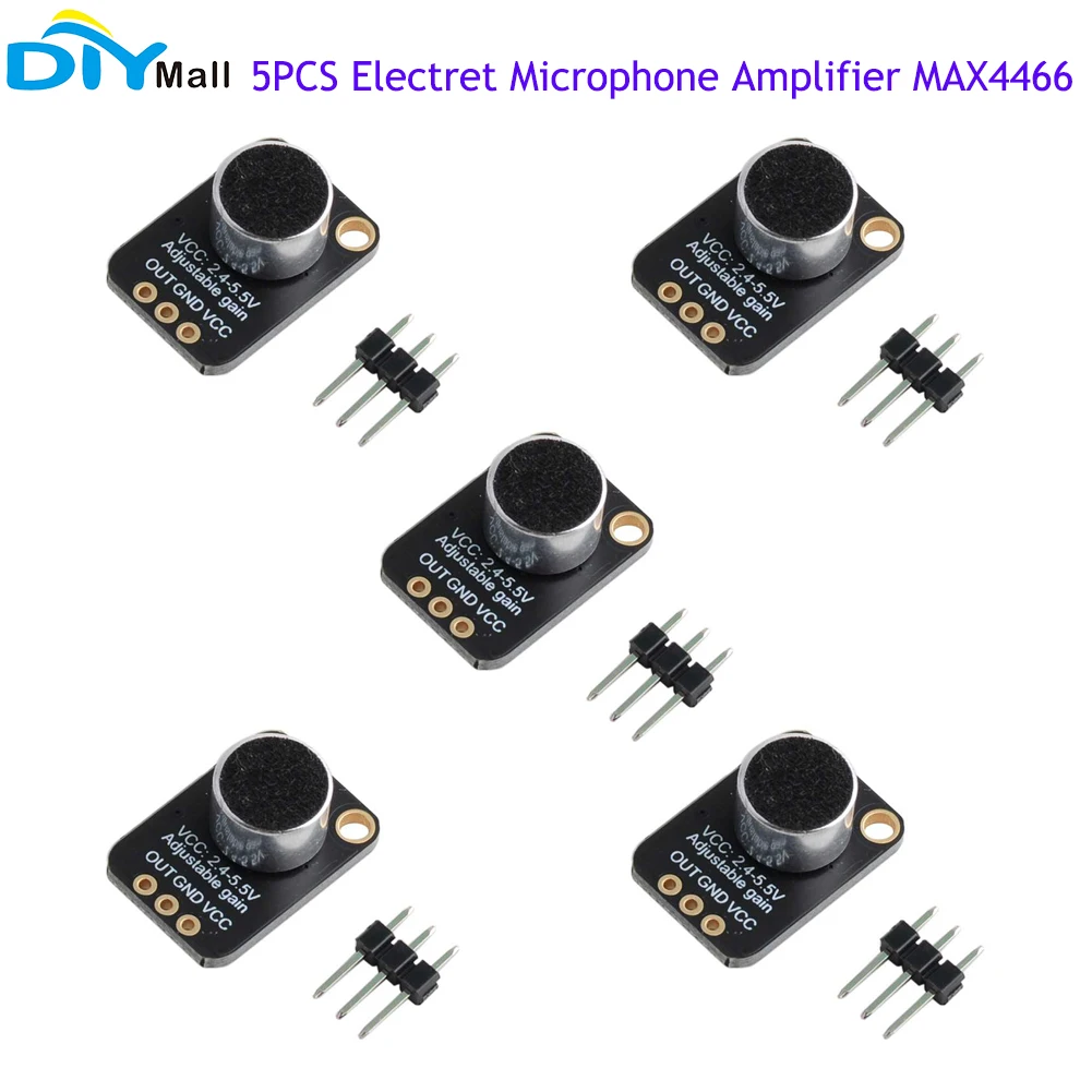 5 шт. встроенный микрофонный усилитель MAX4466 с регулируемым коэффициентом