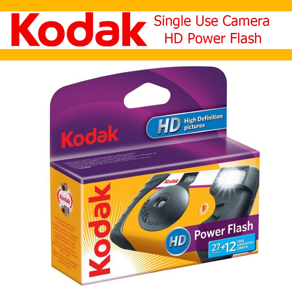 39 фотографий Kodak HD Power Flash однократное использование одноразовая пленка камера
