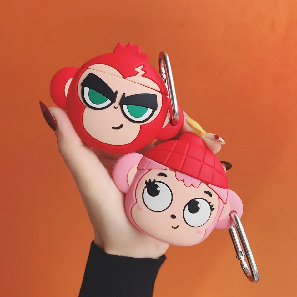 3D единорог чехол для наушников Airpods 2 чехол силиконовый рис крышка шарика для Airpods 1 чехол для наушников кольцо ремень