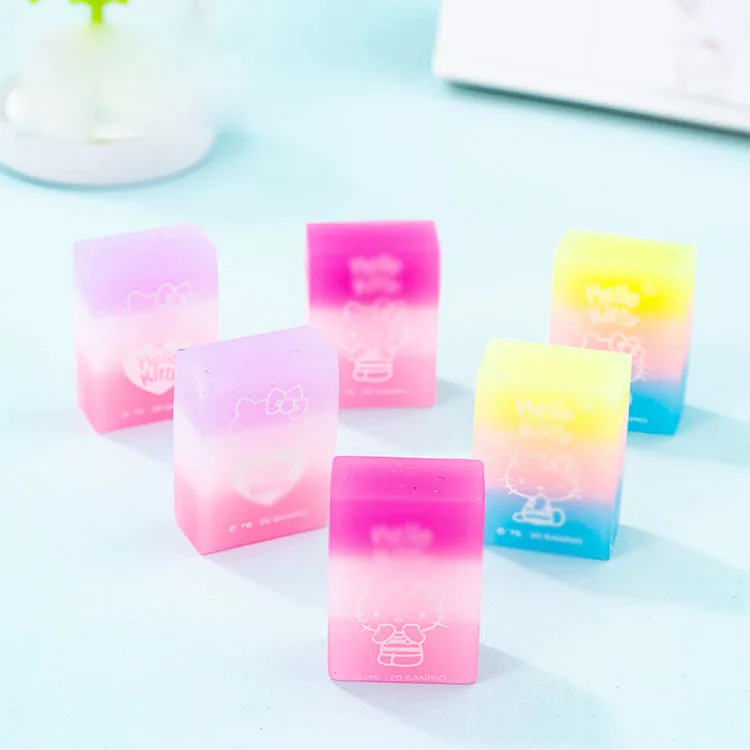 

36 pcs/lot Candy Color Gradient Cat Eraser Cute Writing Drawing Rubber Pencil Eraser Stationery For Kids Gifts school suppies