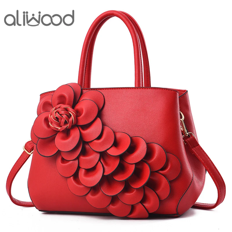 Элегантные женские сумки aliwood с цветами кожаные через плечо Высококачественная