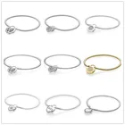 Женские Ювелирные изделия из серебра 925 пробы, с застежкой в виде сердца, Пандора