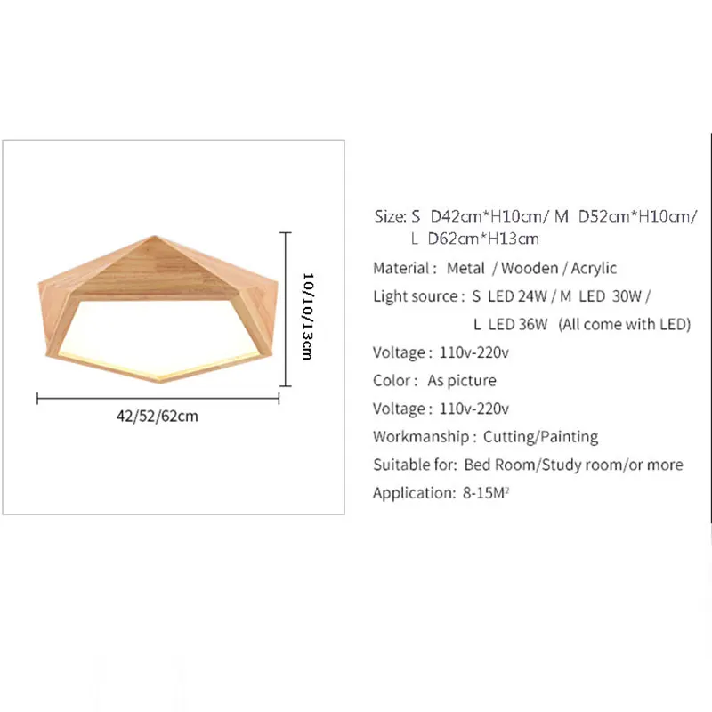 

Modern Led Ceiling Lights New Design Ceiling lighting With Special-shaped diamond Wood Frame Japanese Style Lamp For Bedroom 079