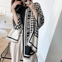 2021korean version of the new autumn and winter imitation cashmere scarf female houndstooth shawl thick warm scarf