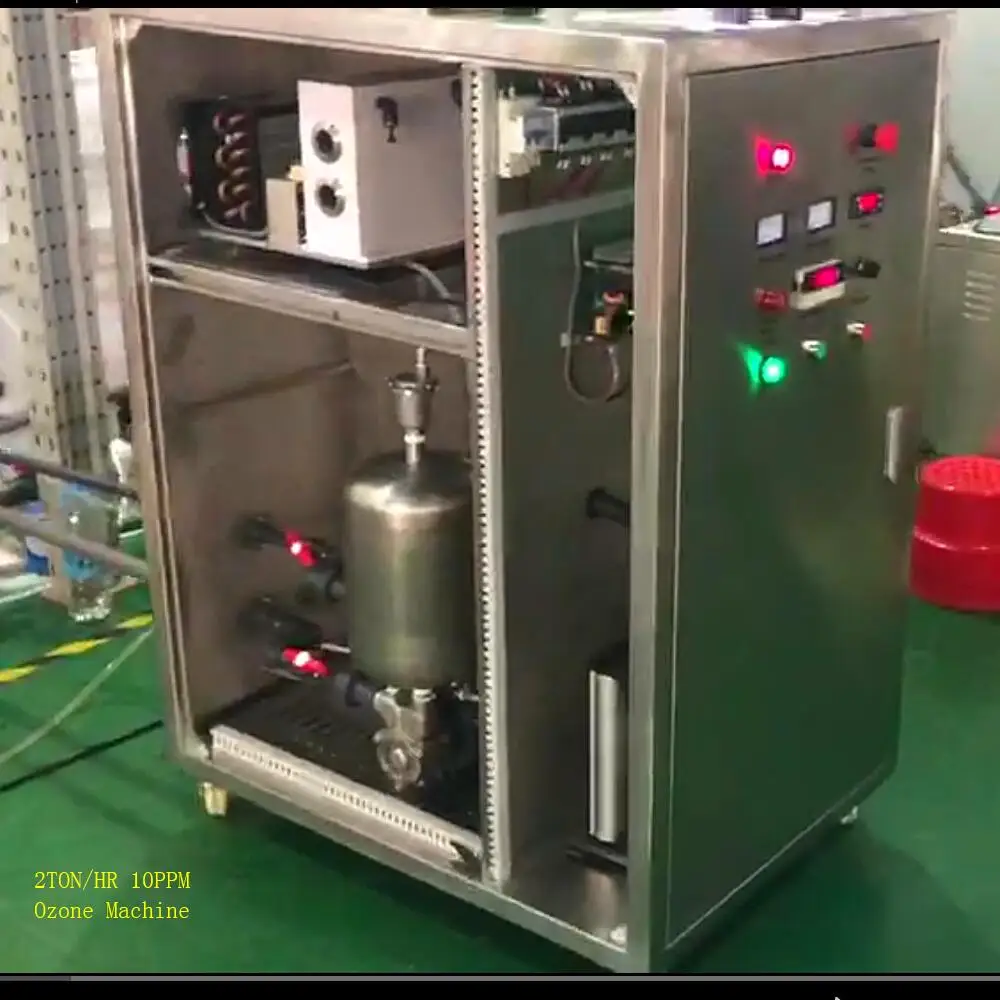 Высококонцентрированная озонированная водная машина до 10ppm для заводской очистки морепродуктов подходит для 1-2ton/hr потока воды