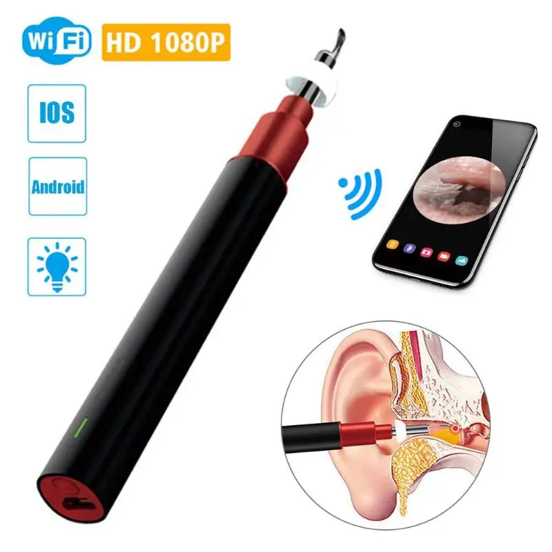 Беспроводной Эндоскоп для чистки ушей Otoscope 1080P HD 3,9 мм беспроводной цифровой эндоскоп для чистки ушей эндоскоп визуальный отоскоп