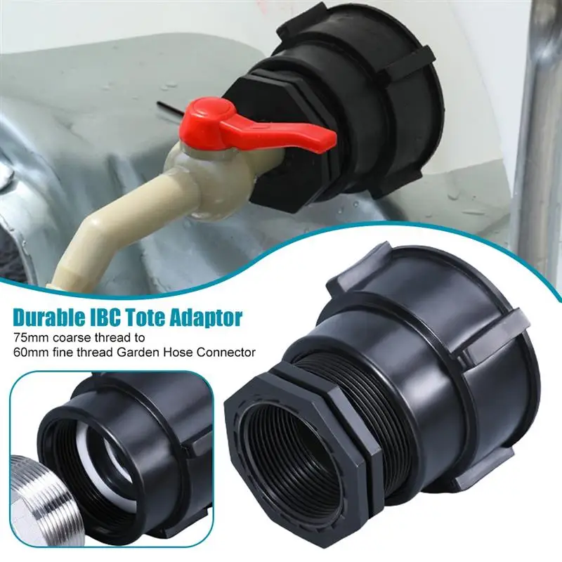 

IBC Tote Adapter 75mm Coarse Thread To 60mm Fine Tthread Garden Hose Connector Replacement Garden Water Connectors