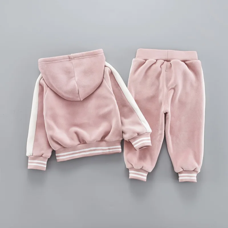 Повседневный теплый комплект одежды для маленьких девочек и мальчиков Детский