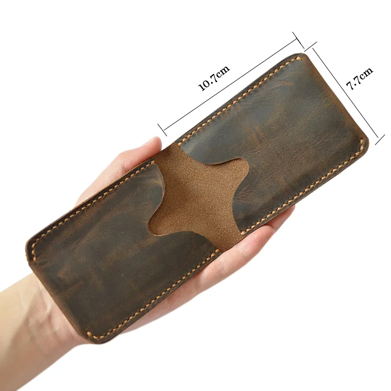 Держатель для карт ручной работы из натуральной кожи минималистичный кошелек