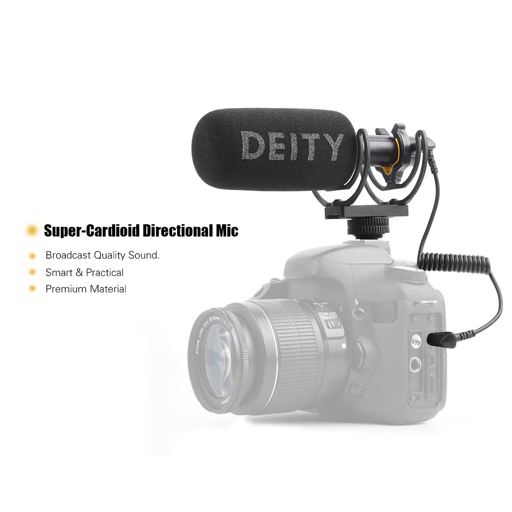 Deity V-Mic D3 супер-кардиоидный направленный конденсаторный видео микрофон камера микрофон+ 3,5 мм TRRS кабель микрофон для DSLR видеокамеры телефона