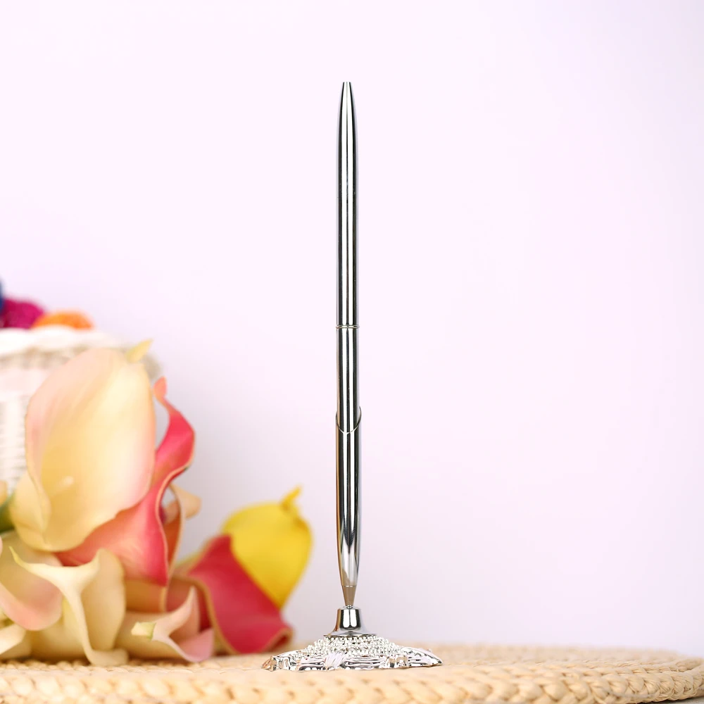 Pen Holder Set Alloy Wedding Guest Signature Hollow Round for Engagement Bridal Shower Necessity | Дом и сад