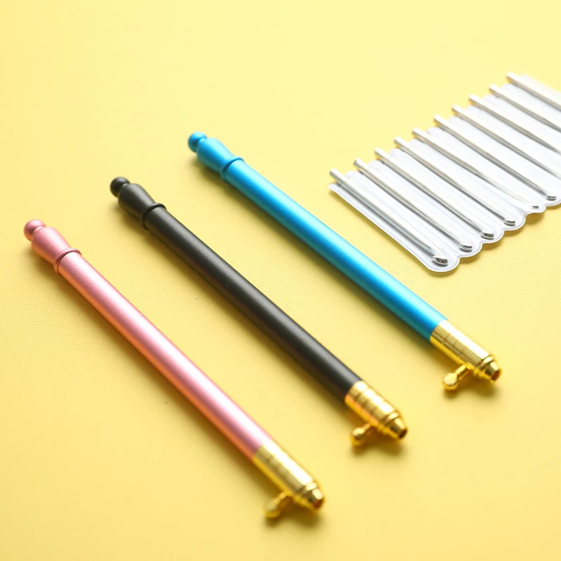 

Colorful Metal Handle with 10Pcs interchangeable Head Lace Knitting Crochet Hook 10 specifications lace knitting crochet