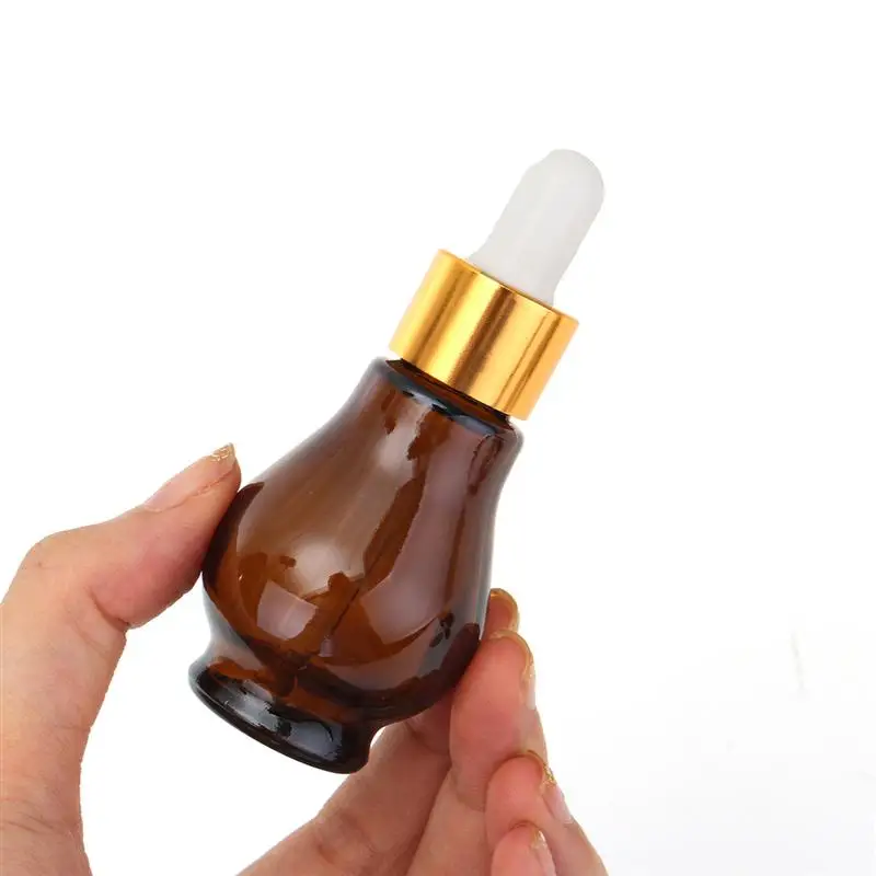 5 шт. в форме тыквы Янтарная стеклянная капельница бутылка с пипеткой для глаз