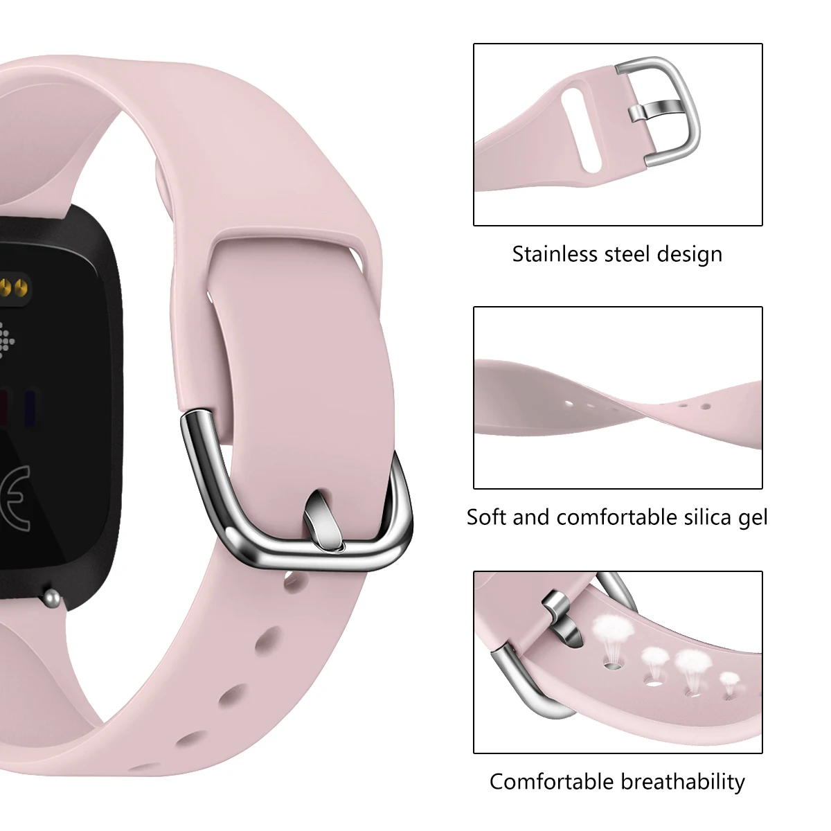 Высококачественный однотонный Браслет для Fitbit Versa 2/Versa Lite водонепроницаемый сменный мягкий силиконовый ремешок для часов Correa