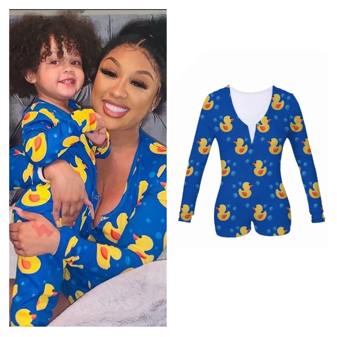 Женский комбинезон с мультяшным принтом облегающий повседневный длинными