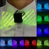 new fashion men led acrylic bow tie flashing necktie led light up tie men lights bow tie wedding glow party supplies