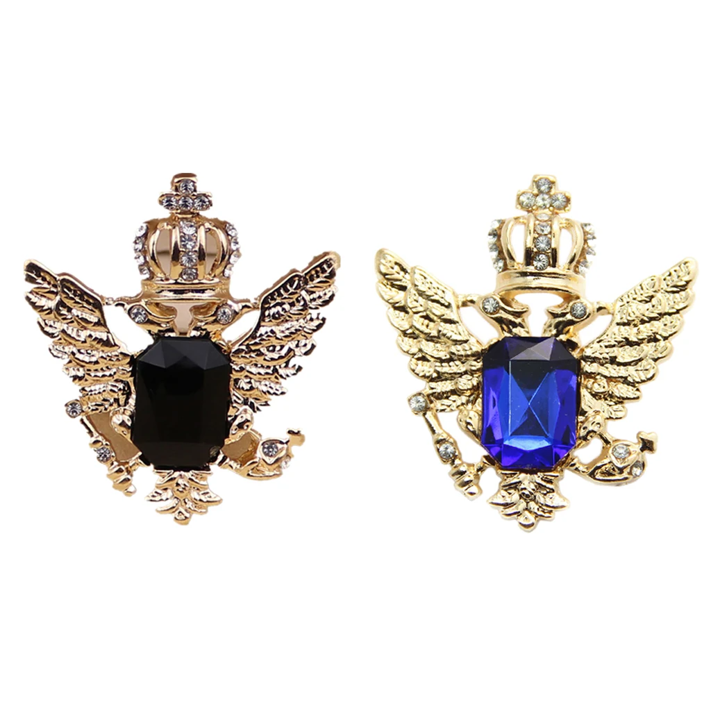 Брошь на воротник корона стразы для мужчин 2 шт. модный шарф Бижутерия | Украшения