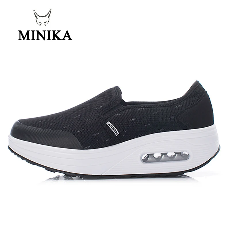 Дышащие тканевые кроссовки для фитнеса увеличивающие рост женская обувь качели