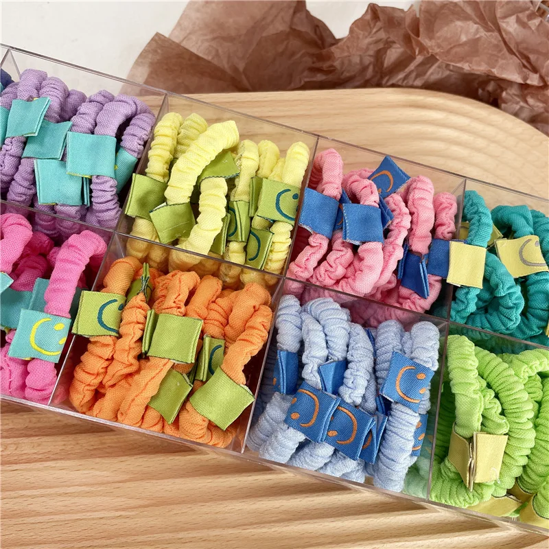 

12/5pcs Candy Color Smiley Hair Rope Set Ins Style Hair Ties For Girl Soft Colorful Ponytail Holders Rubber Band Hair Accessorie