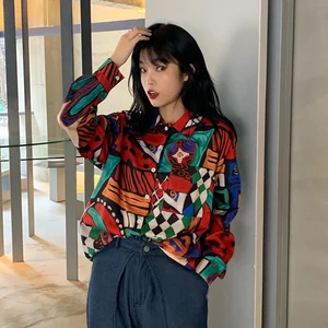 Женская винтажная блузка Ay2596, на пуговицах, для весны, лета, осени, 2020