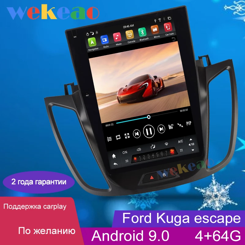 

Wekeao 12.1" Vertical Screen Tesla Style 1 Din Android 9.0 car Radio Automotivo For Ford Kuga Escape Auto GPS Navigation DVD 4G