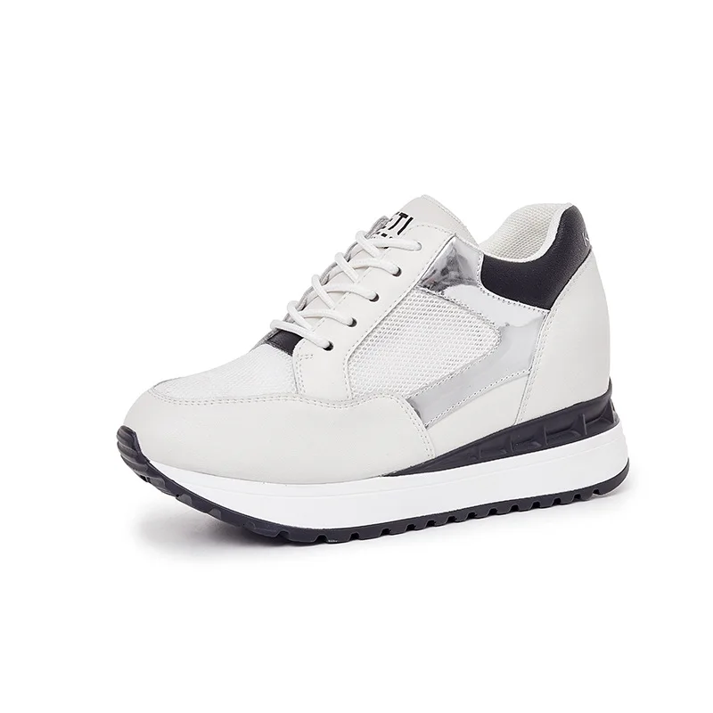 

Women's 2021 European and American New Mesh Surface Hollowed Out and Breathable Inner Heightening Casual Sneakers