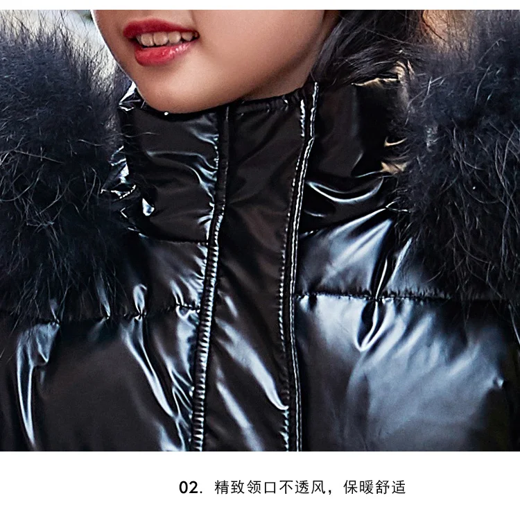 Зимняя детская верхняя одежда на утином пуху пальто для маленьких девочек и