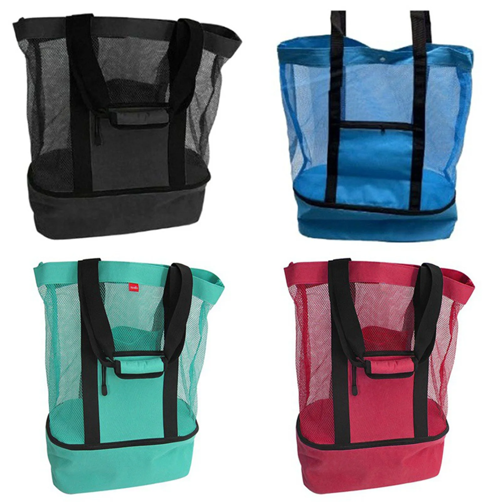 

Portable Lunch Bag Insulated Dual Compartment Picnic Cooler Bag With zipper Multifunction Reusable portable FOR Beach camping
