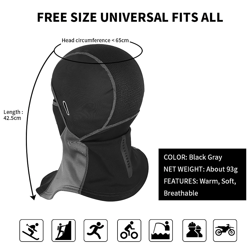 

Winter Sport Cycling Cap Reflective Men Women Scarf Balaclava Neck Warmer Ski Bicycle Motocycle Running Riding mask