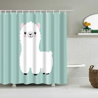 bathroom decoration curtain cute cartoon alpaca bathroom shower curtain cartoon waterproof curtain with hook 180x200cm