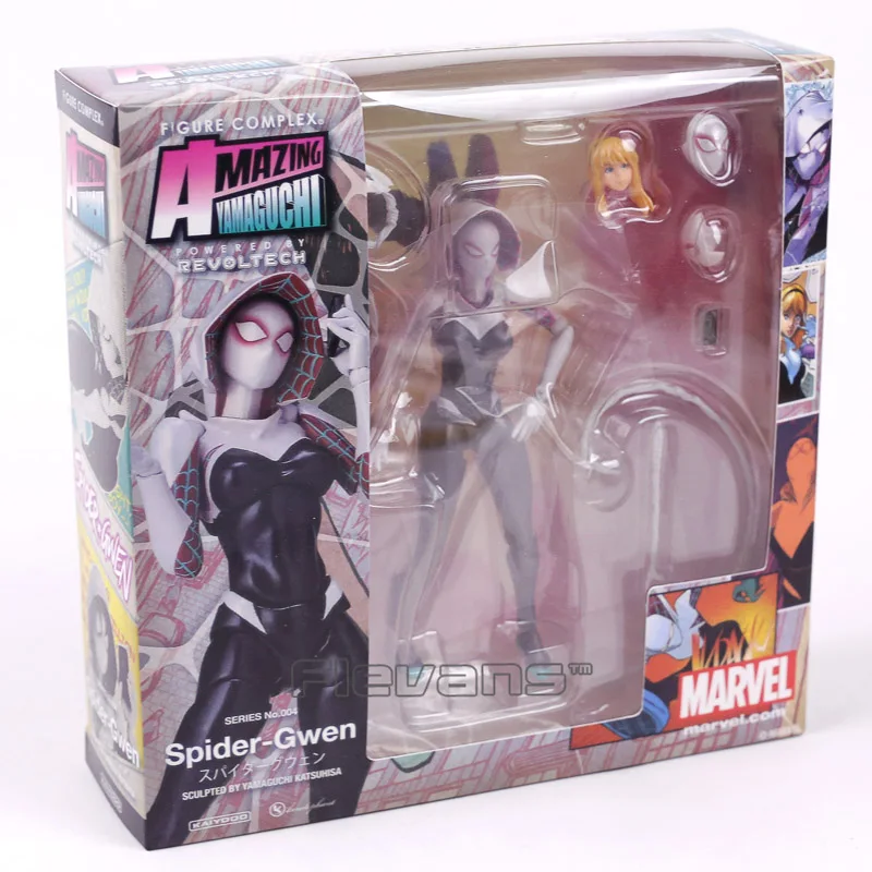 Marvel для тинейджеров Revoltech серии NO.004 костюм паук Гвен Стэйси ПВХ движущаяся