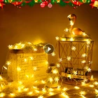 Рождественская светильник рлянда, светодиодная Рождественская гирлянда в виде снежинки, маленькая гирлянда из медной проволоки, подарок, украшение