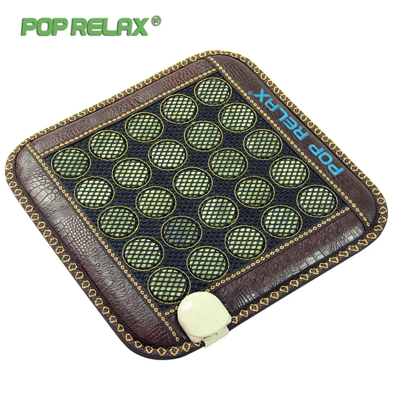 

Pop Relax 110V Jade Stone Seat Mattress Electric Heating Pad Mat Far Infrared Physiotherapy Health Care Thermal Sitting Mattress