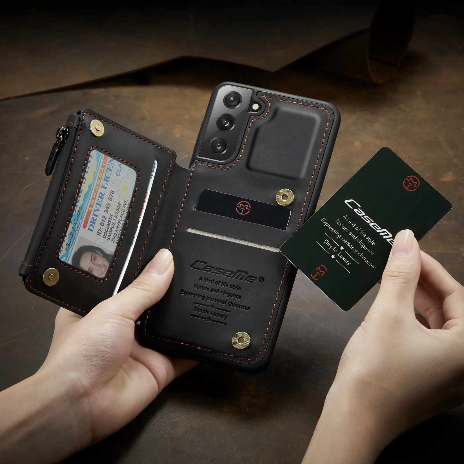 Магнитный кожаный чехол CaseMe в стиле ретро для Samsung Galaxy S21 S20 Note20 Ultra S10 Note10 S9 Plus A51 A71